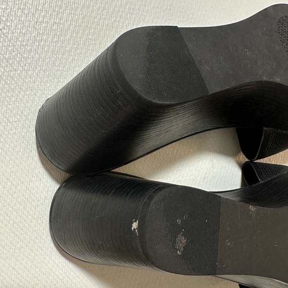 Vintage Tory Burch Lowell/Patti Style Black Wedge Leather Sandals Size 8 VGUC - Picture 11 of 13